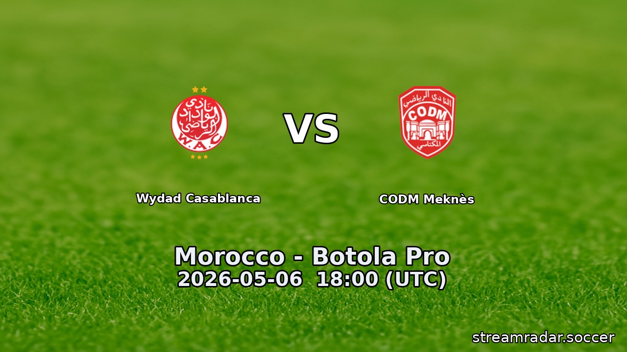 Wydad Casablanca vs CODM Meknès