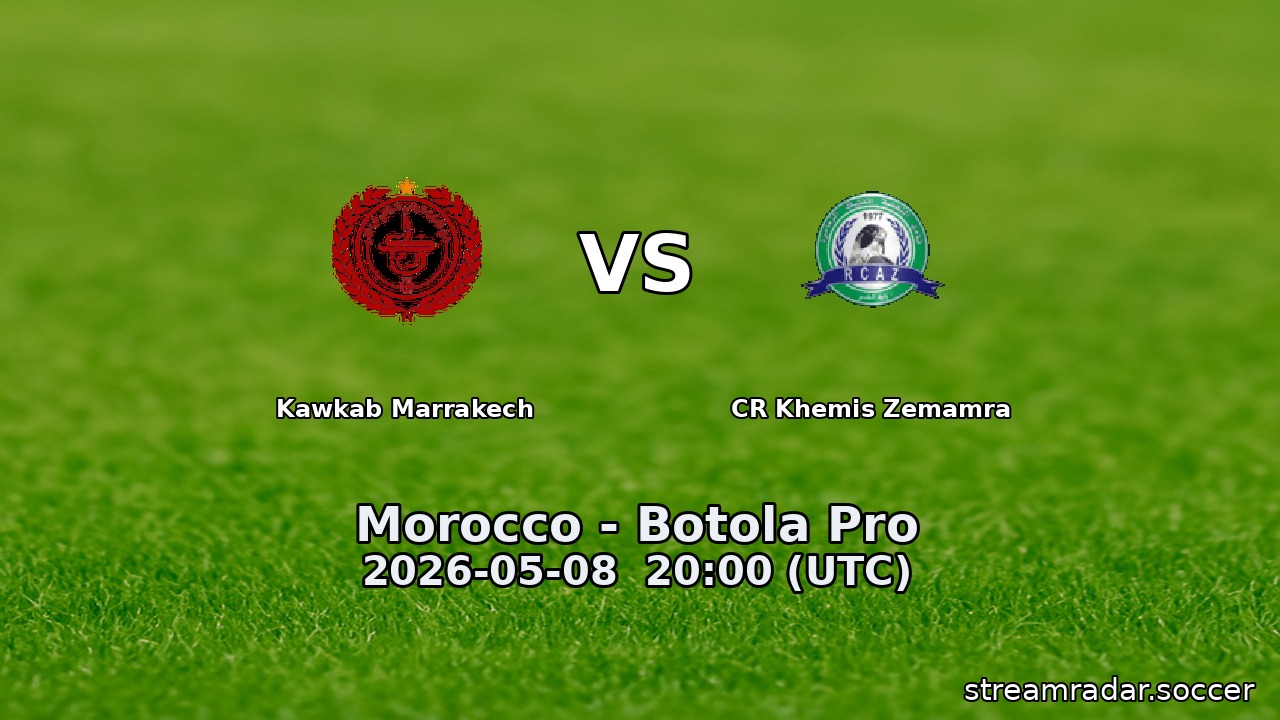 Kawkab Marrakech vs CR Khemis Zemamra