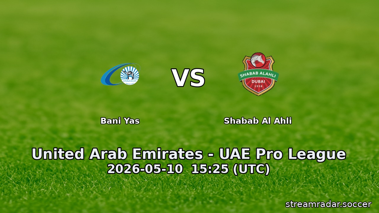 Bani Yas vs Shabab Al Ahli