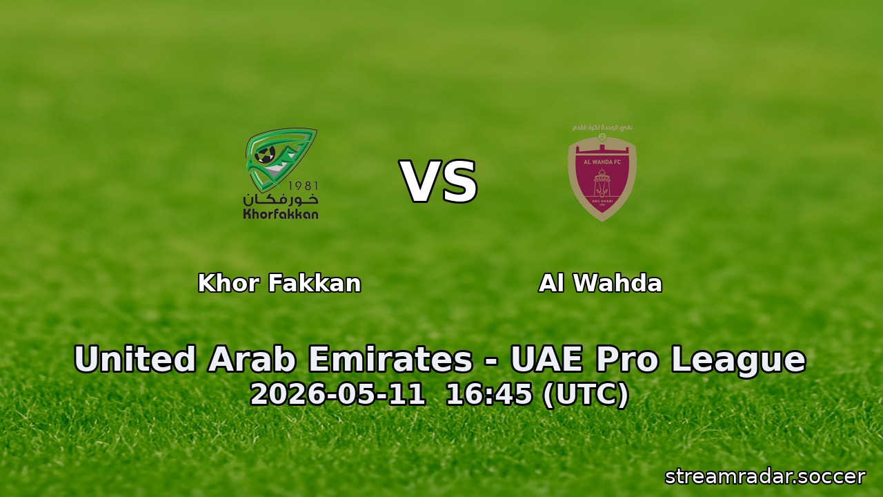 Khor Fakkan vs Al Wahda
