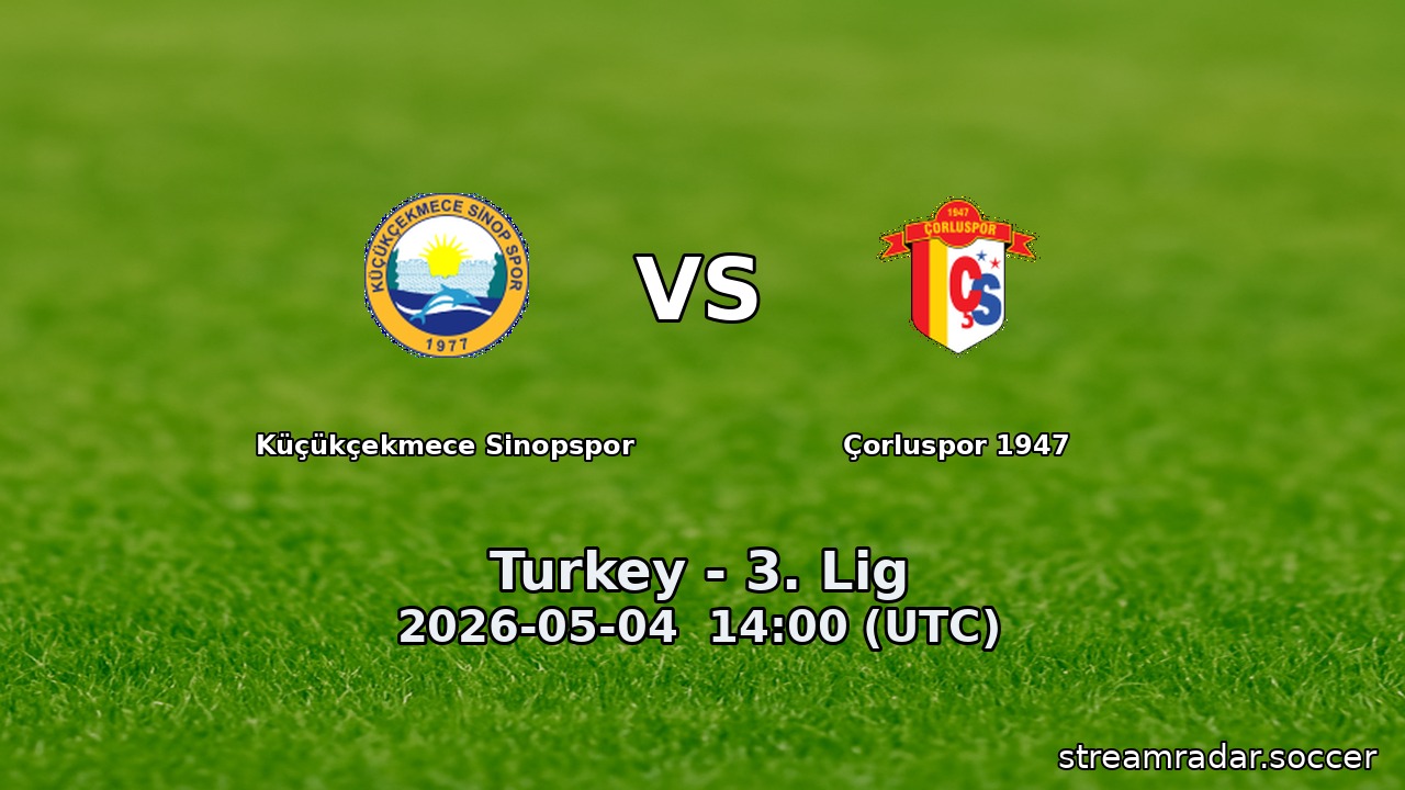 Küçükçekmece Sinopspor vs Çorluspor 1947