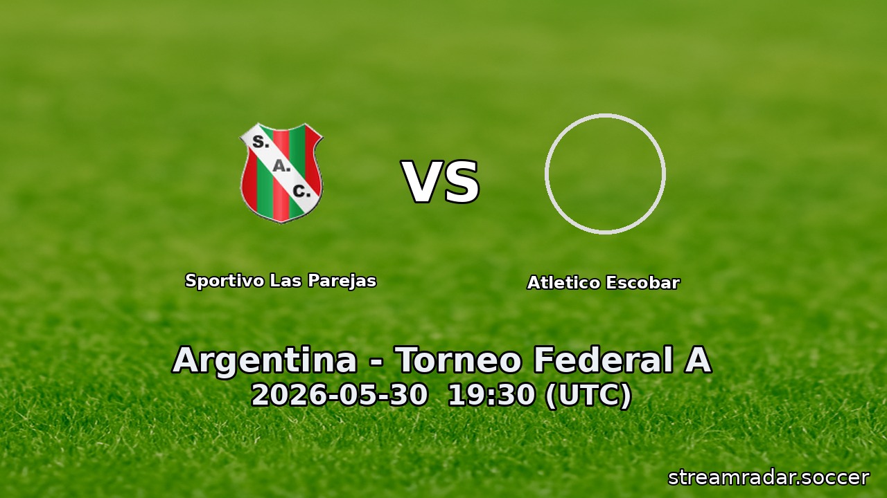 Sportivo Las Parejas vs Atletico Escobar