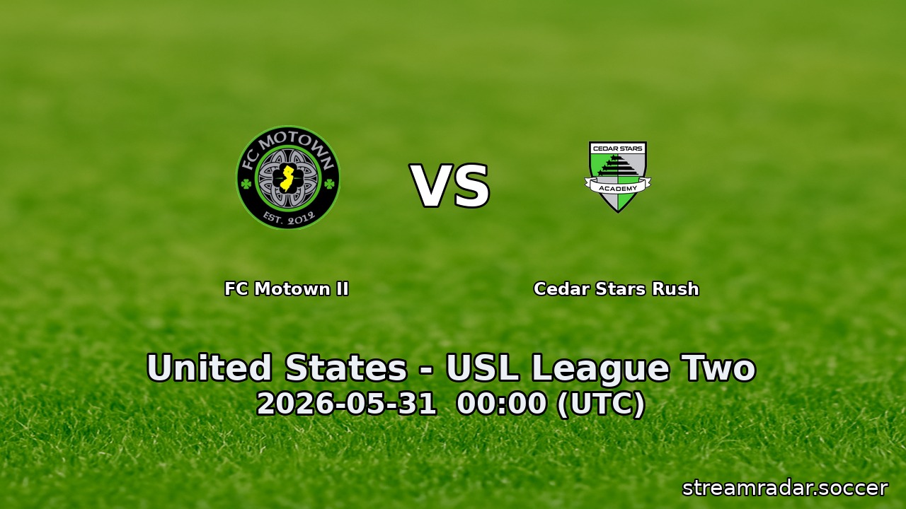 FC Motown II vs Cedar Stars Rush
