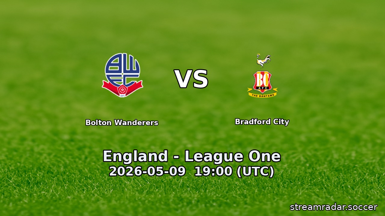 Bolton Wanderers vs Bradford City
