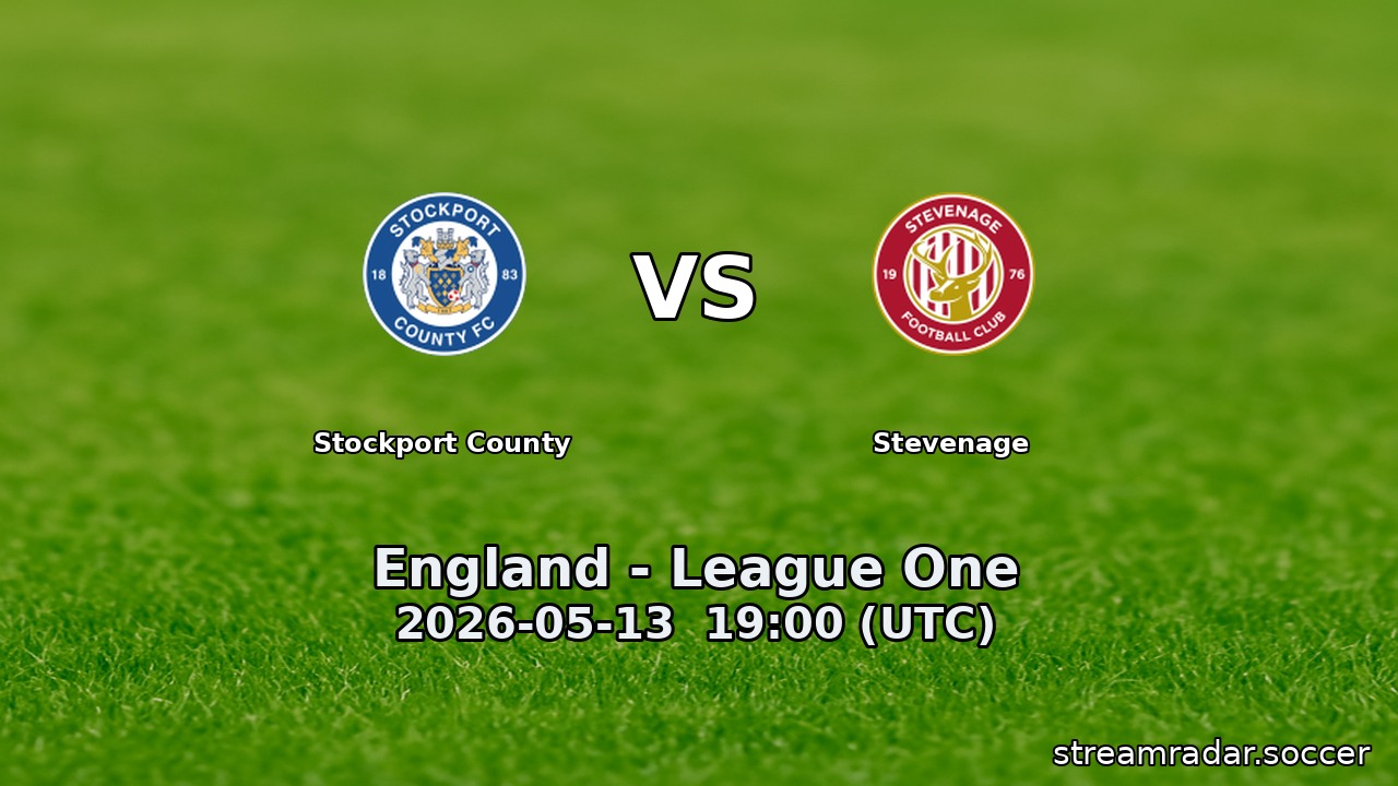 Stockport County vs Stevenage
