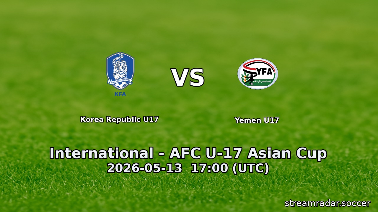 Korea Republic U17 vs Yemen U17