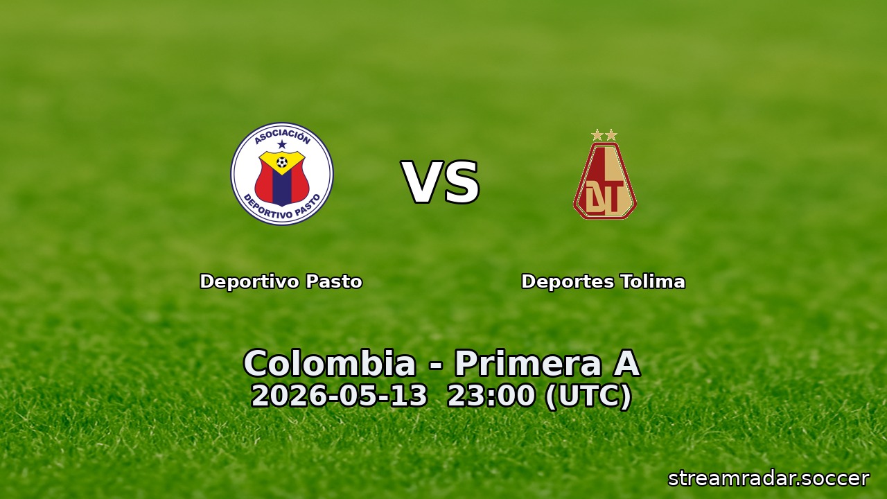 Deportivo Pasto vs Deportes Tolima