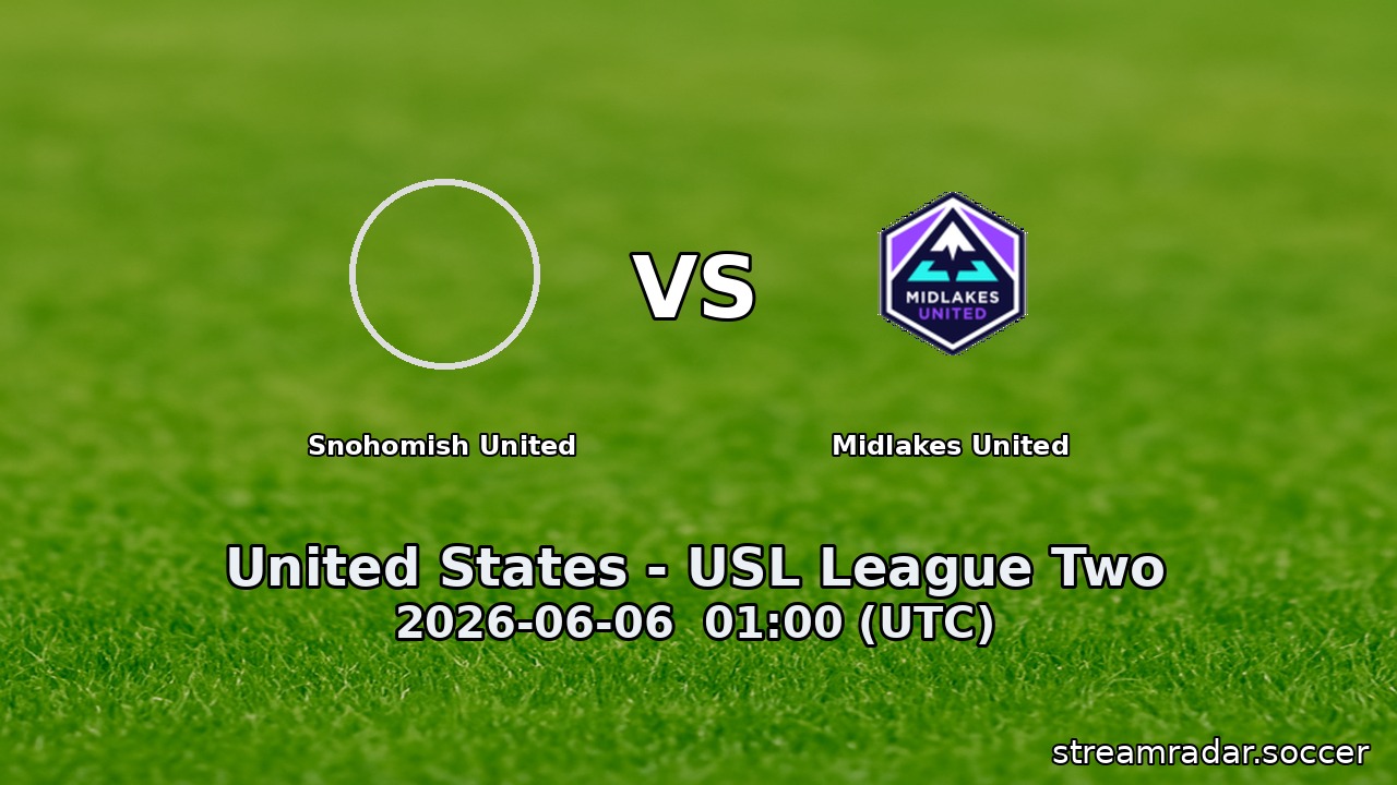 Snohomish United vs Midlakes United