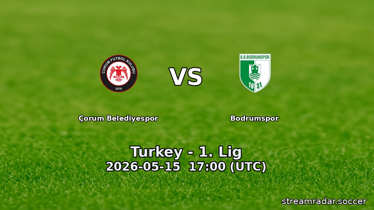 Çorum Belediyespor vs Bodrumspor