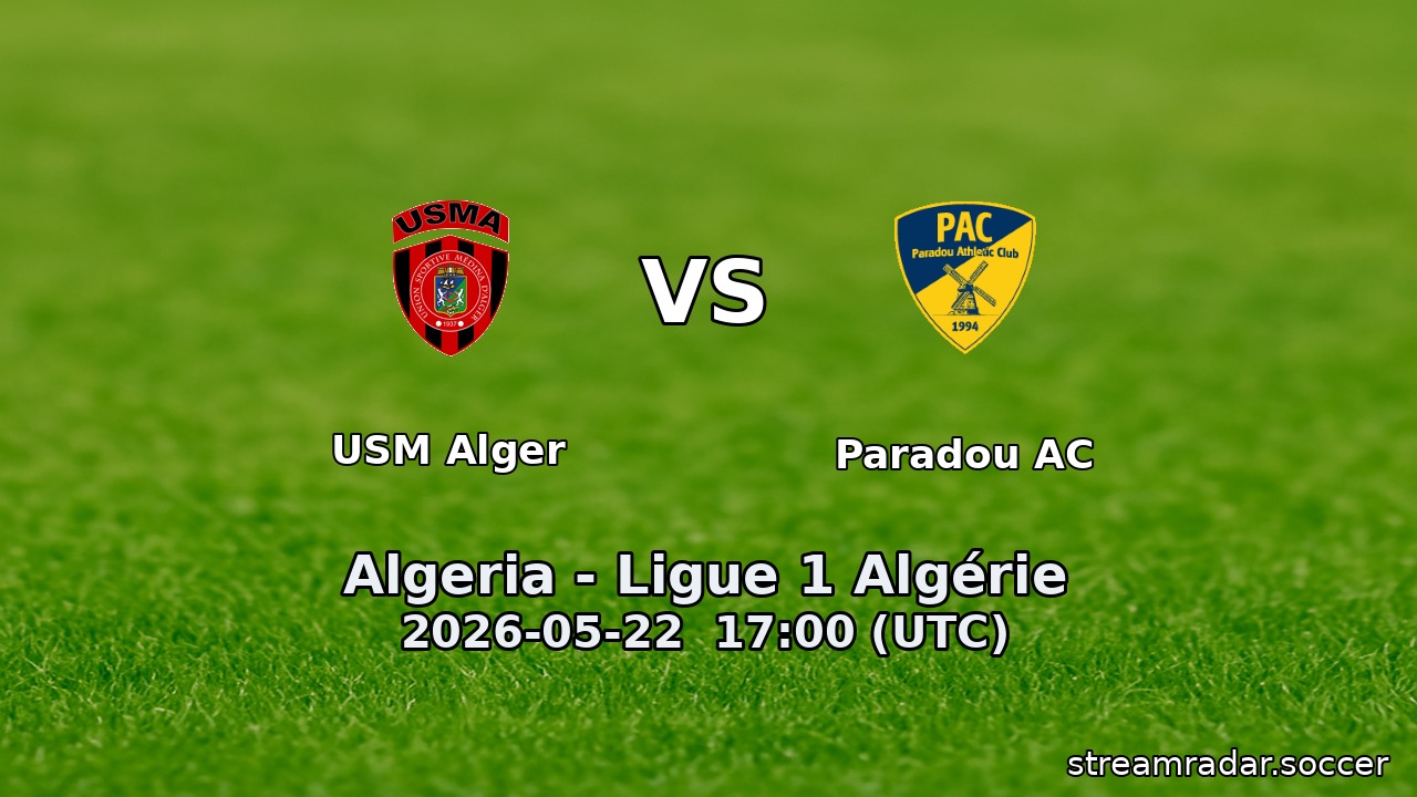 USM Alger vs Paradou AC