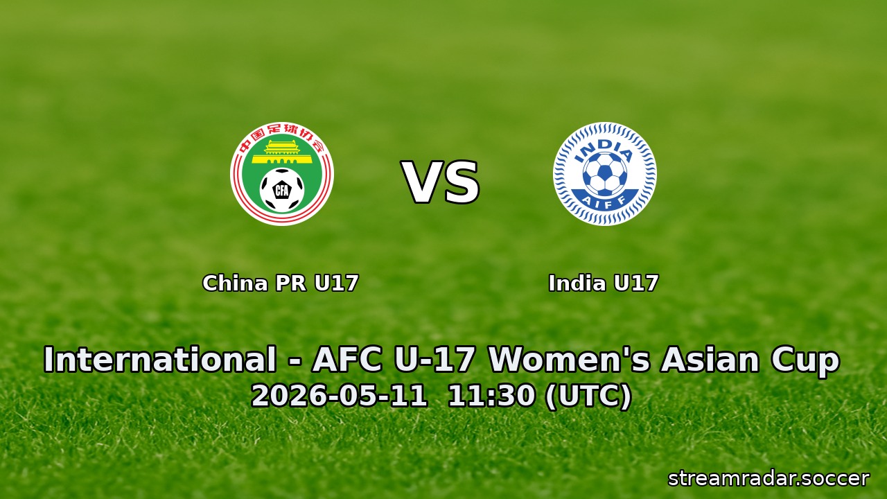 China PR U17 vs India U17