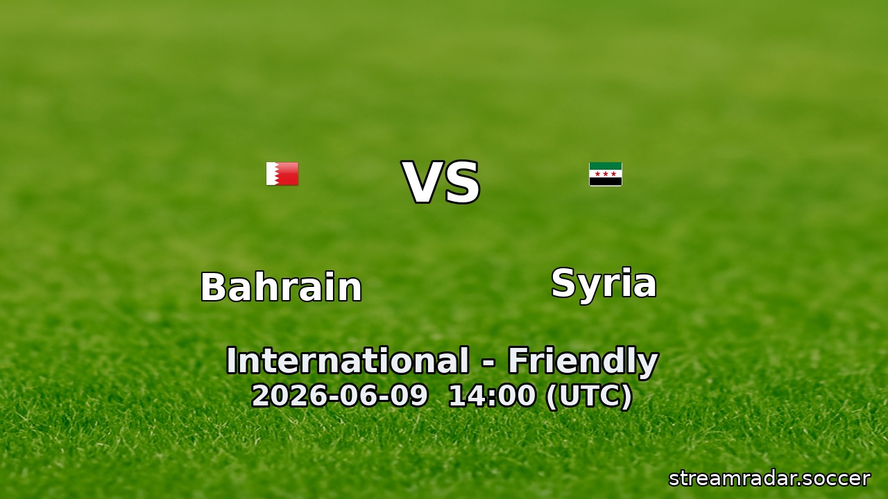 Bahrain vs Syria
