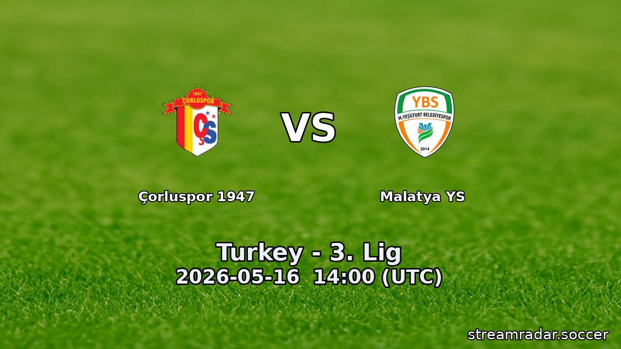 Çorluspor 1947 vs Malatya YS