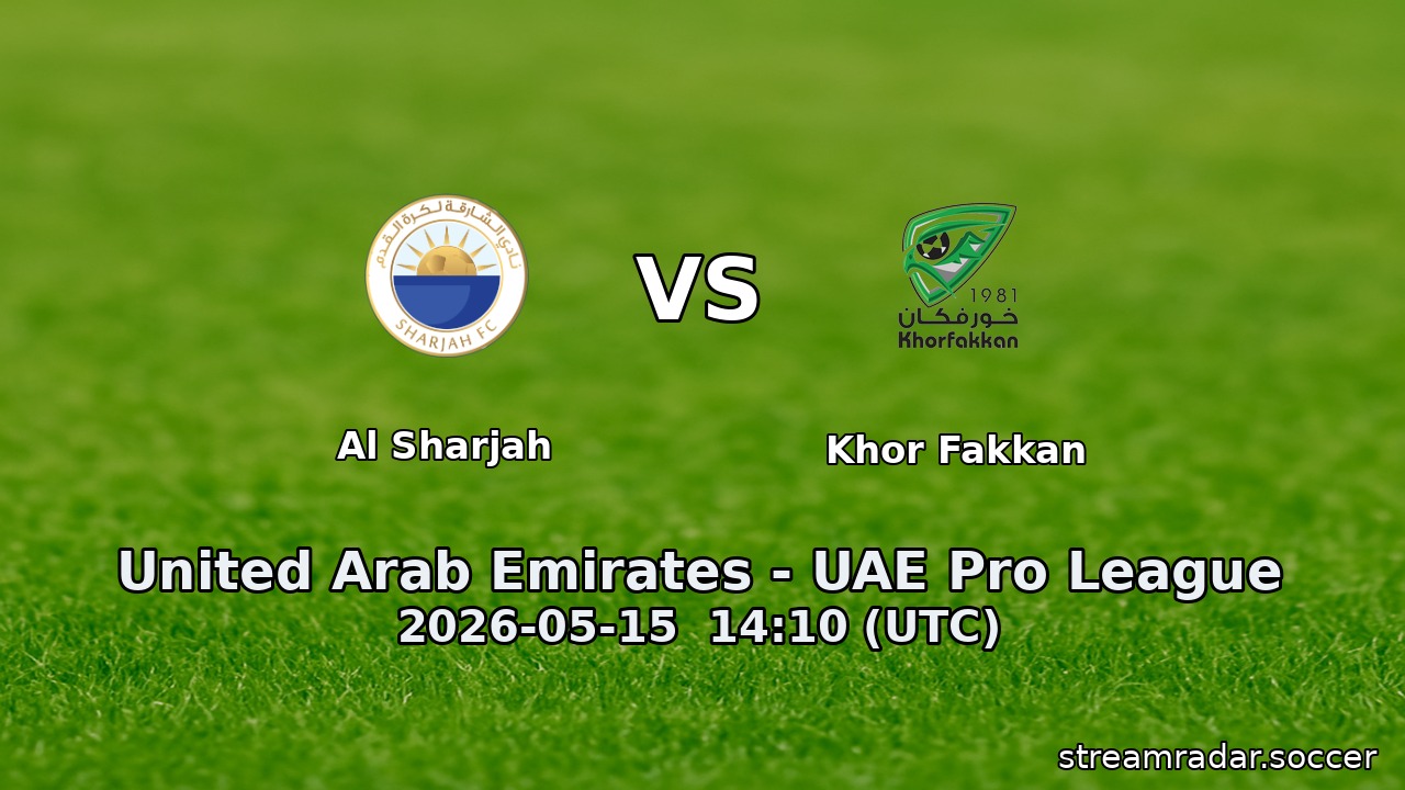 Al Sharjah vs Khor Fakkan