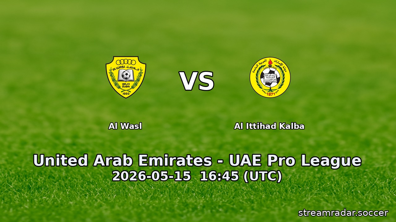 Al Wasl vs Al Ittihad Kalba