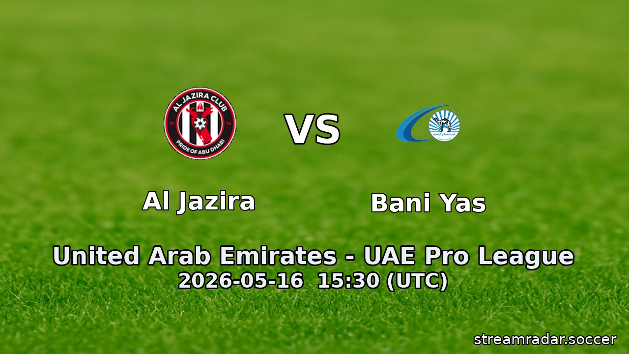 Al Jazira vs Bani Yas