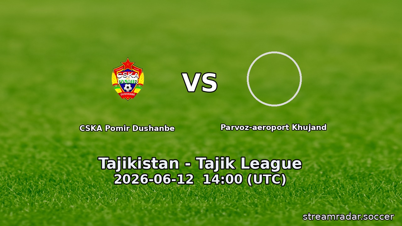 CSKA Pomir Dushanbe vs Parvoz-aeroport Khujand