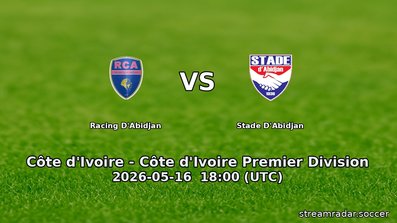 Racing D'Abidjan vs Stade D'Abidjan