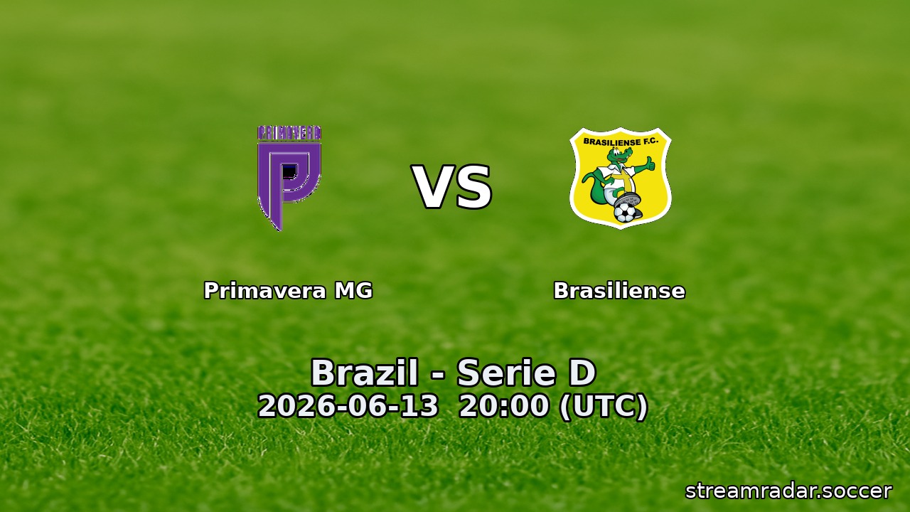 Primavera MG vs Brasiliense
