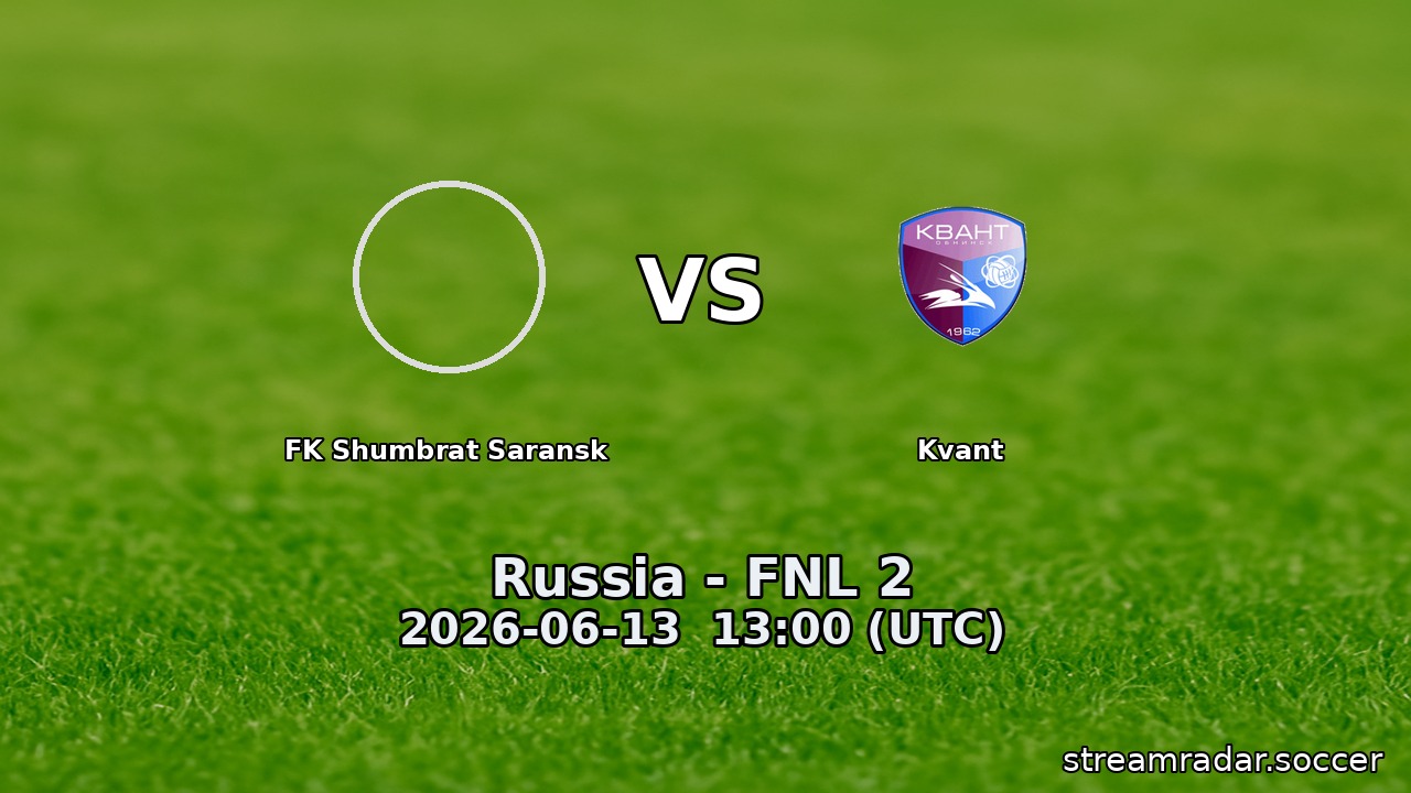 FK Shumbrat Saransk vs Kvant