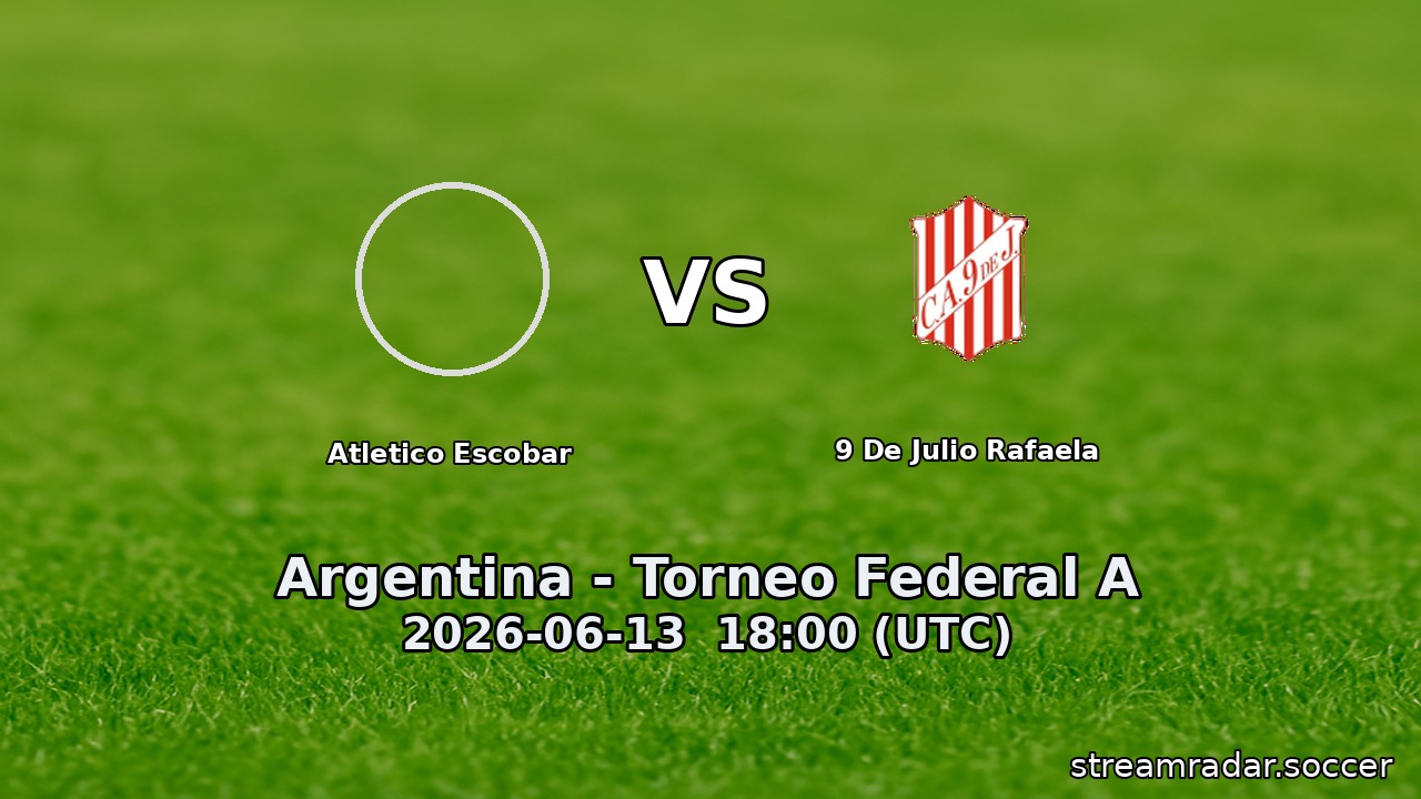 Atletico Escobar vs 9 De Julio Rafaela