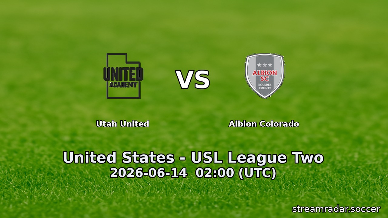 Utah United vs Albion Colorado