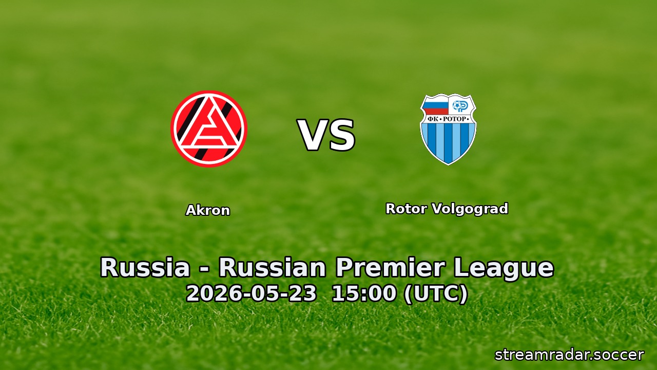 Akron vs Rotor Volgograd