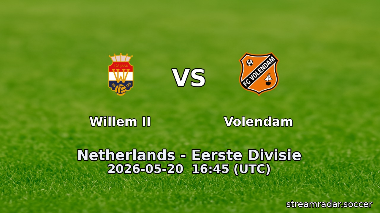 Willem II vs Volendam