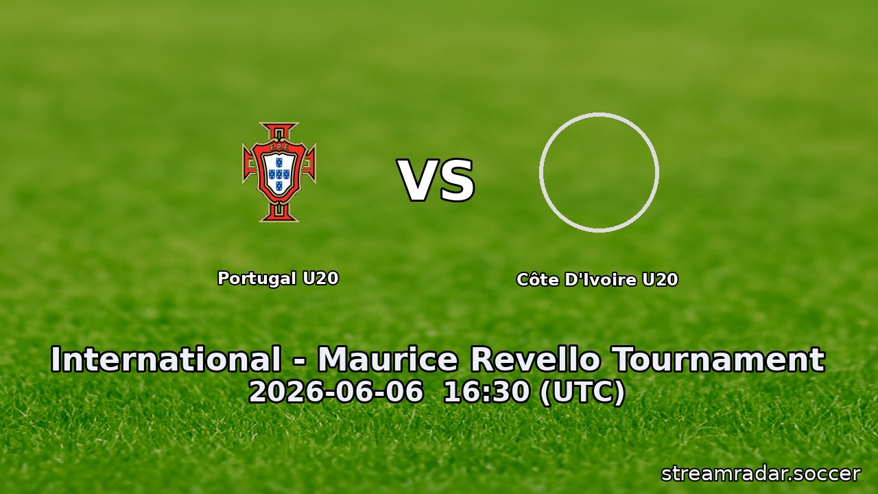Portugal U20 vs Côte D'Ivoire U20