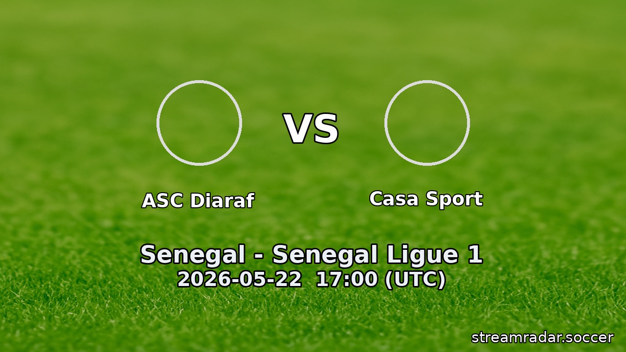 ASC Diaraf vs Casa Sport
