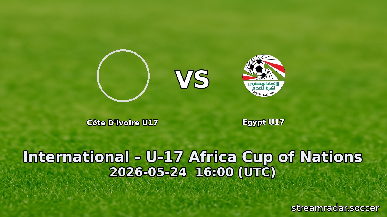 Côte D'Ivoire U17 vs Egypt U17