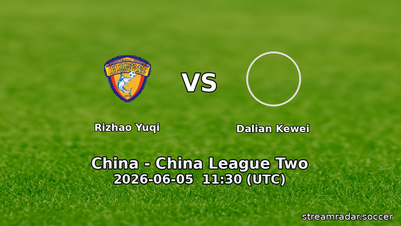 Rizhao Yuqi vs Dalian Kewei