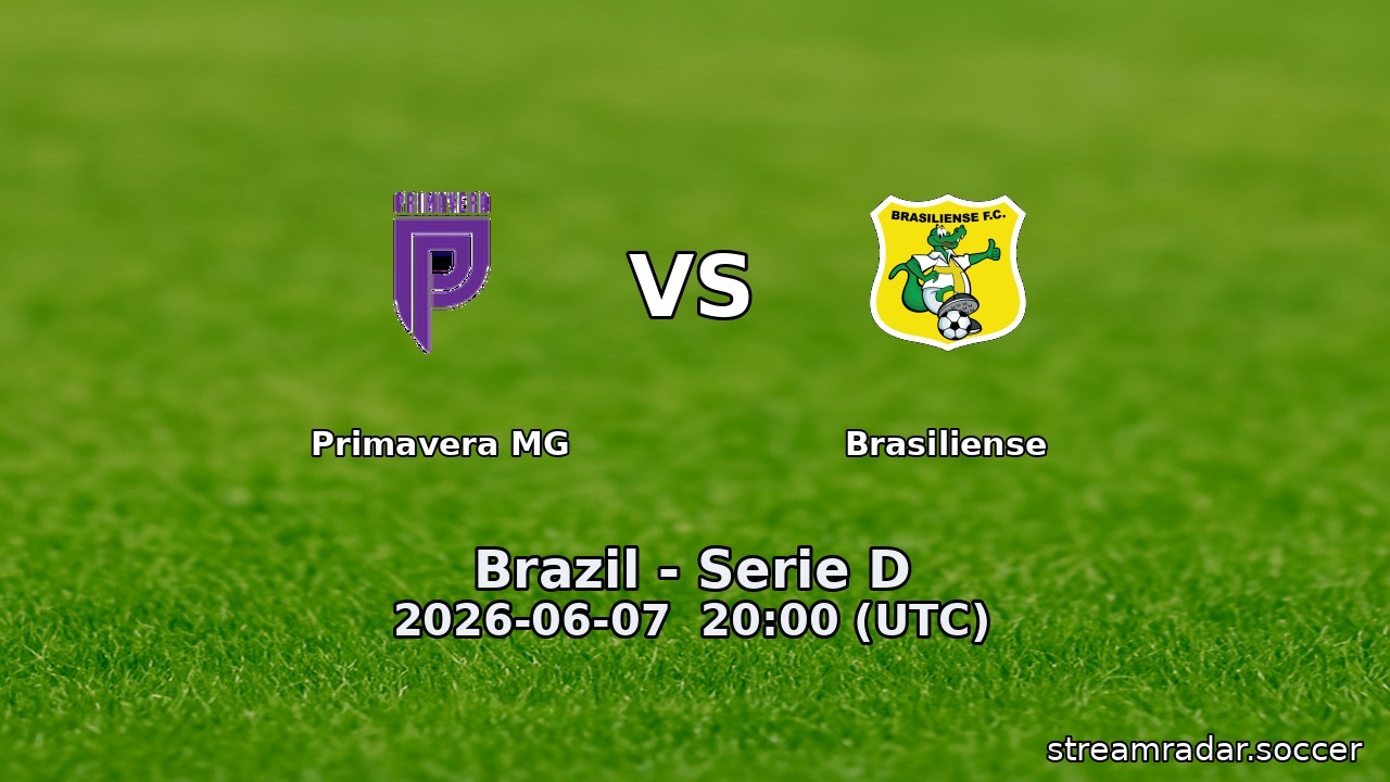 Primavera MG vs Brasiliense