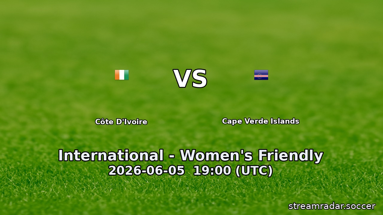 Côte D'Ivoire vs Cape Verde Islands