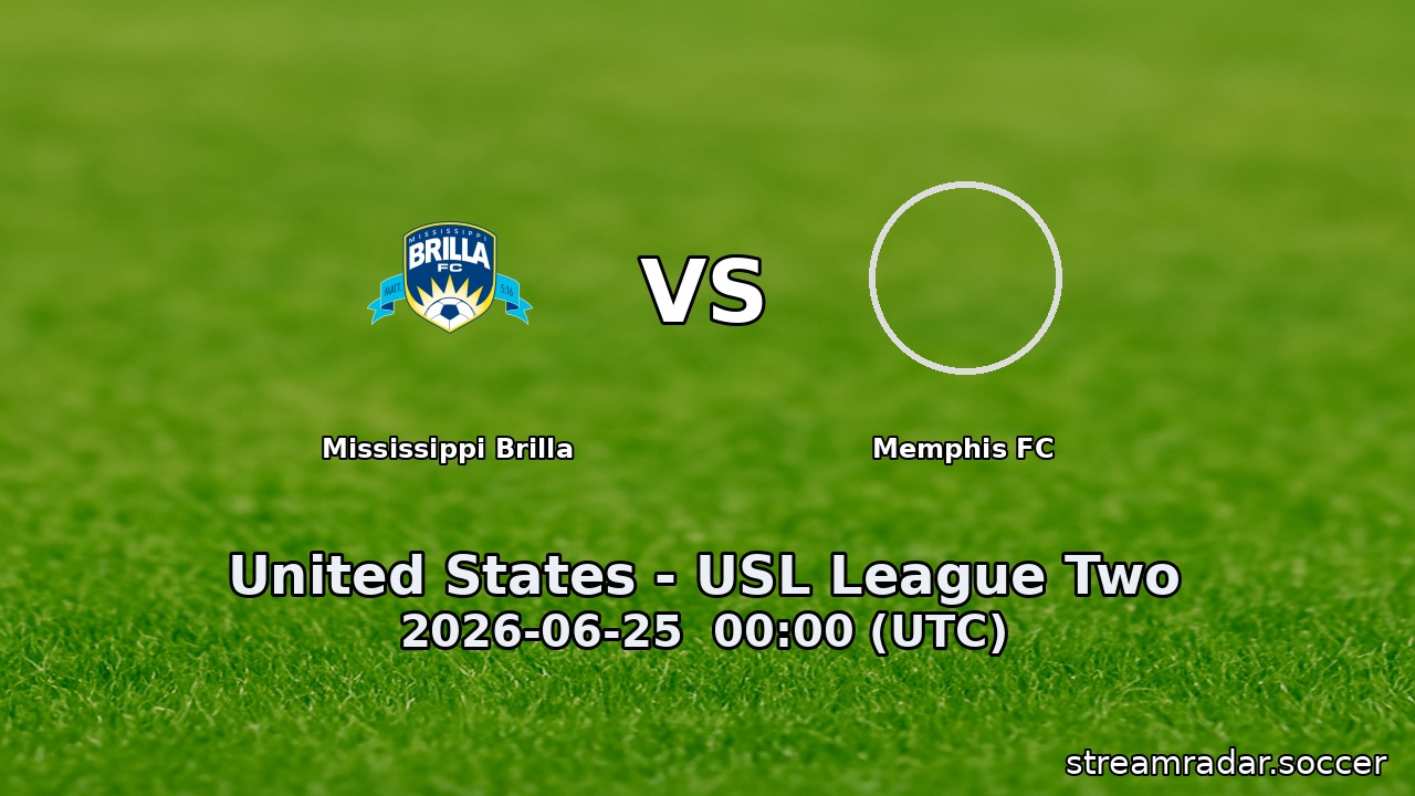 Mississippi Brilla vs Memphis FC