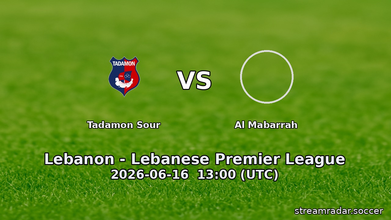 Tadamon Sour vs Al Mabarrah