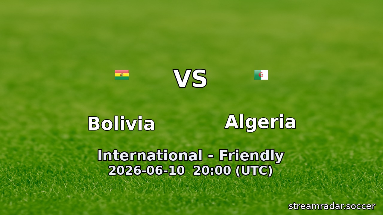 Bolivia vs Algeria