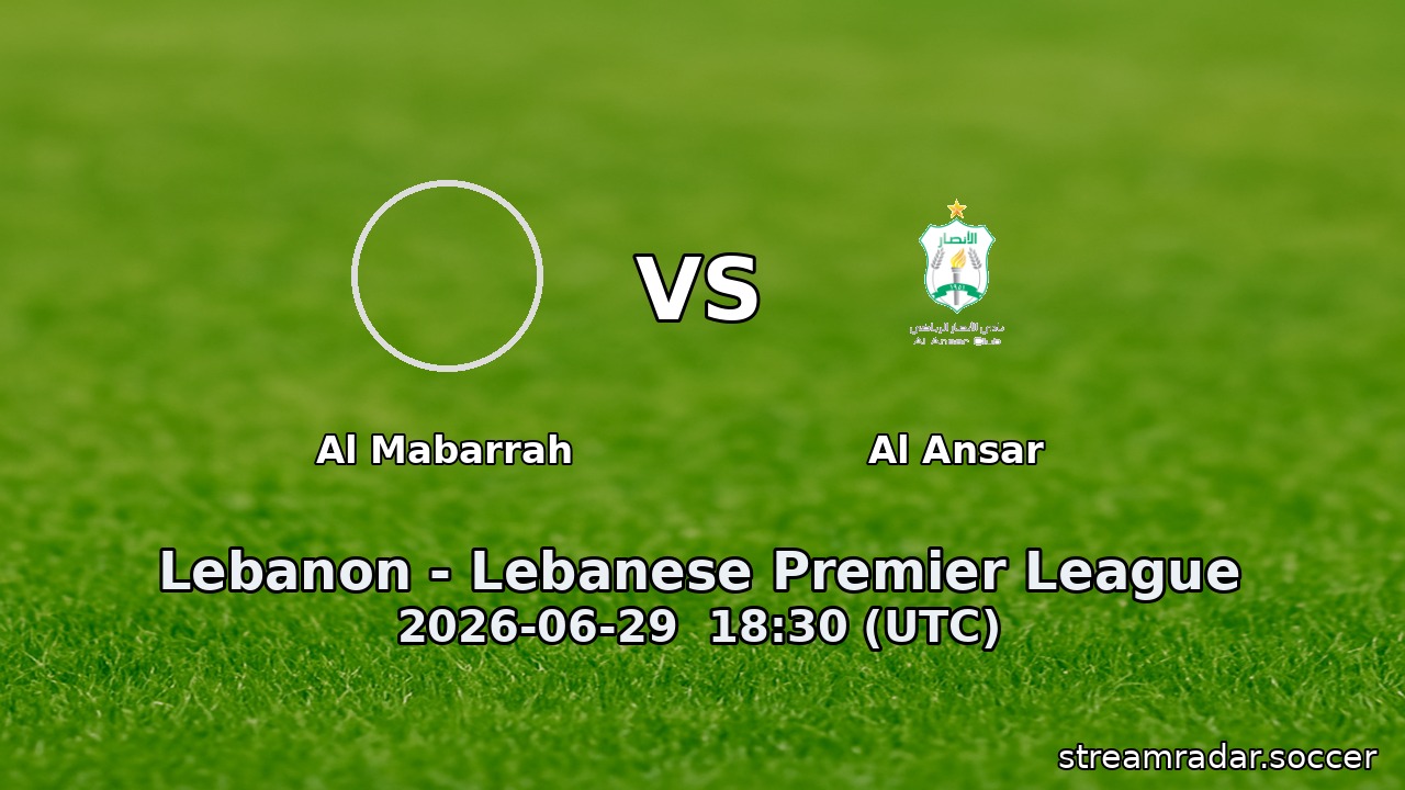 Al Mabarrah vs Al Ansar