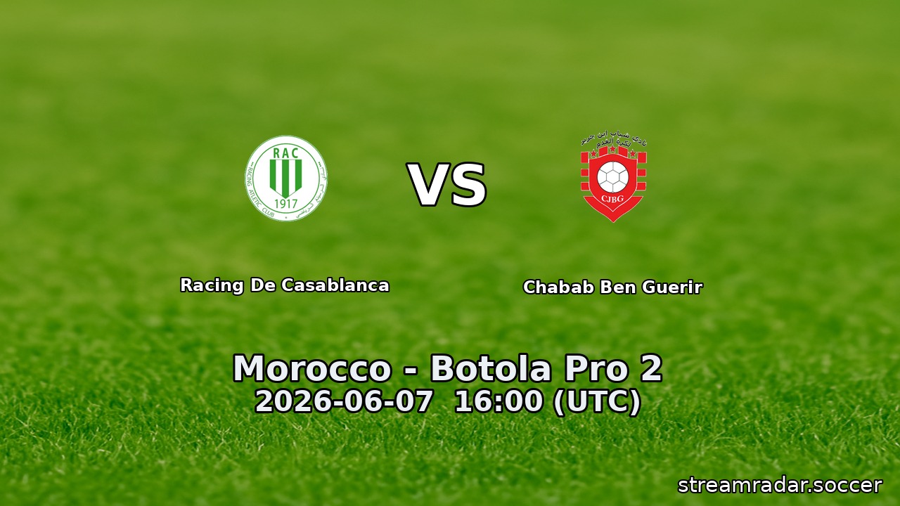 Racing De Casablanca vs Chabab Ben Guerir