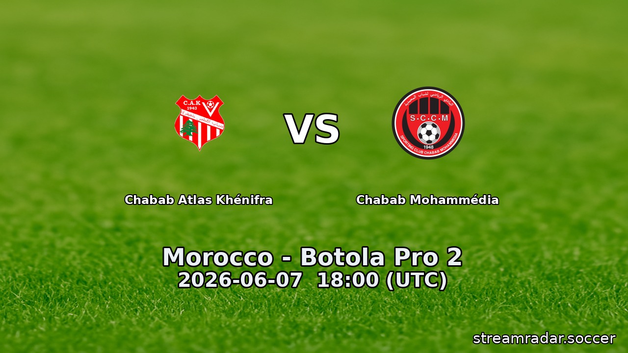 Chabab Atlas Khénifra vs Chabab Mohammédia