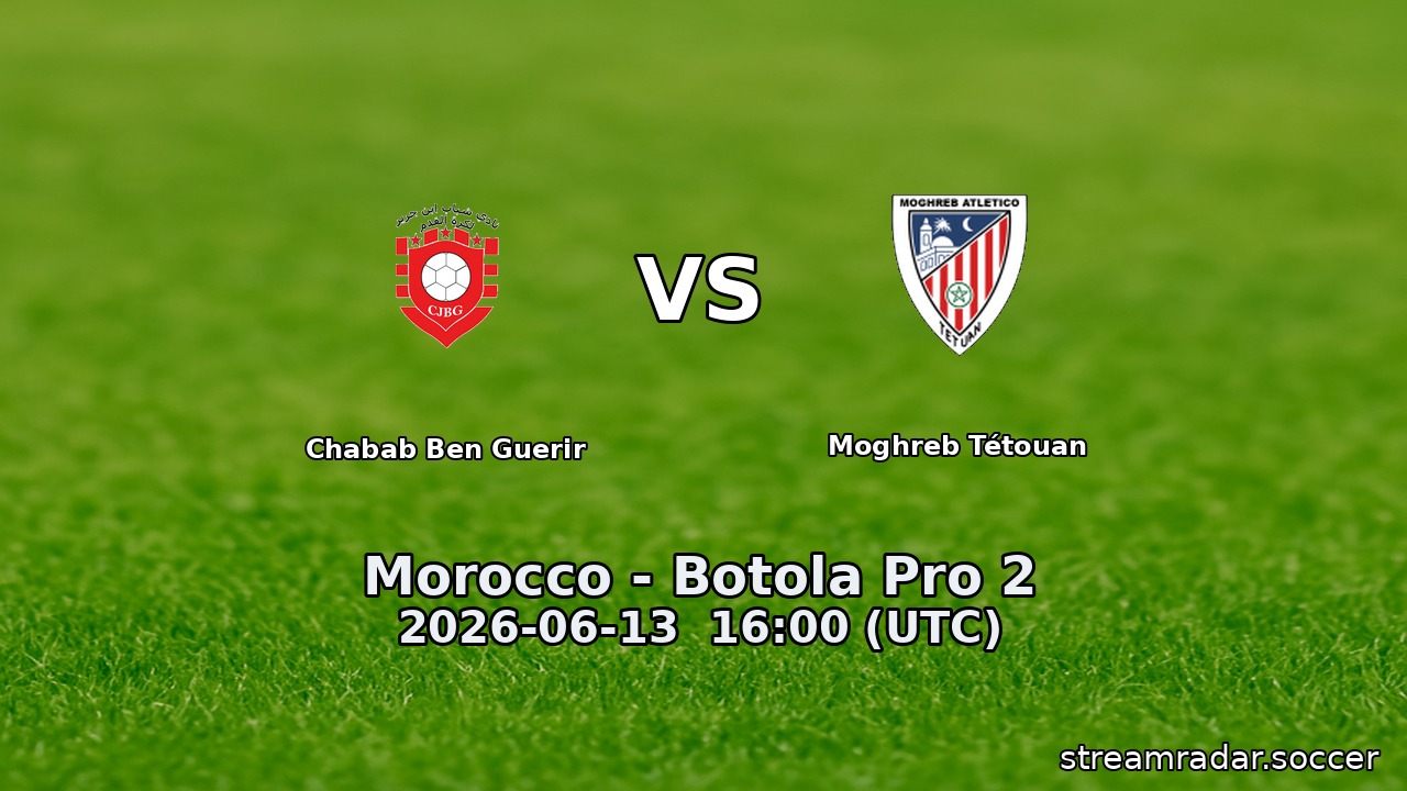Chabab Ben Guerir vs Moghreb Tétouan