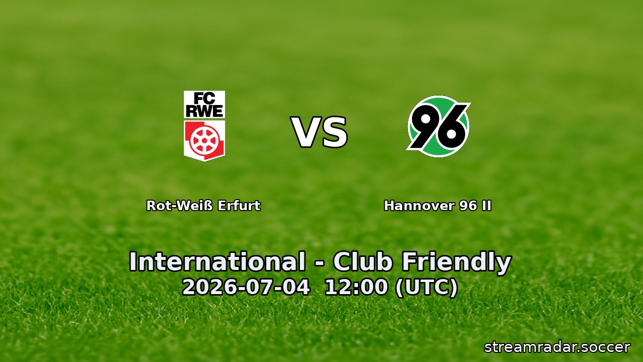 Rot-Weiß Erfurt vs Hannover 96 II