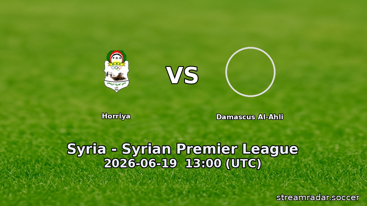 Horriya vs Damascus Al-Ahli