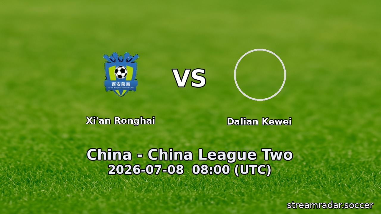 Xi'an Ronghai vs Dalian Kewei