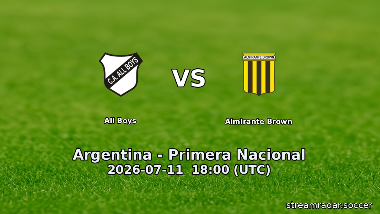 All Boys vs Almirante Brown