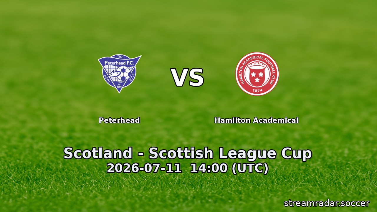 Peterhead vs Hamilton Academical