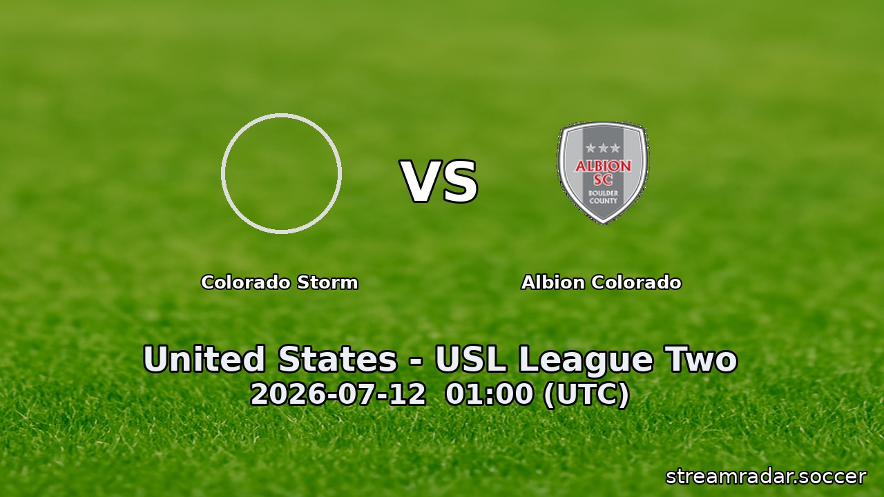 Colorado Storm vs Albion Colorado