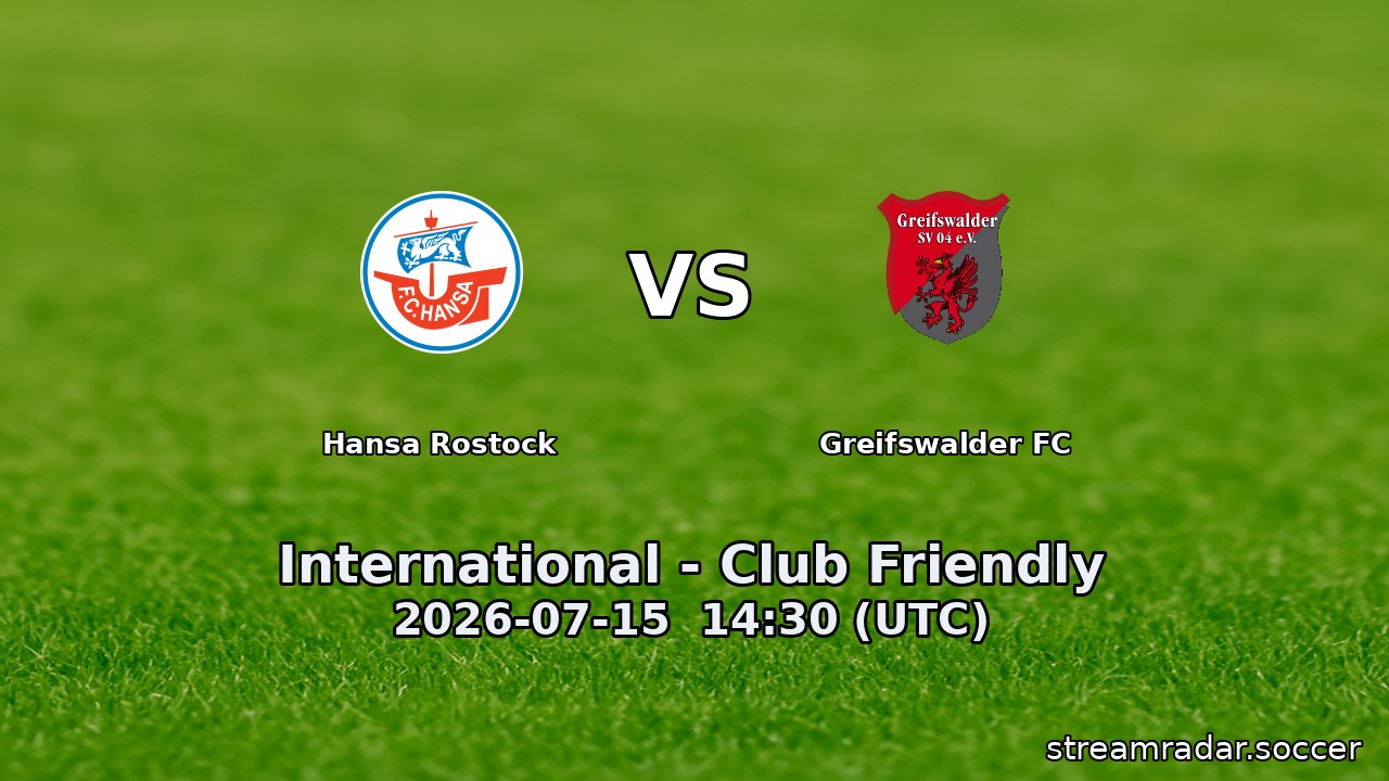 Hansa Rostock vs Greifswalder FC