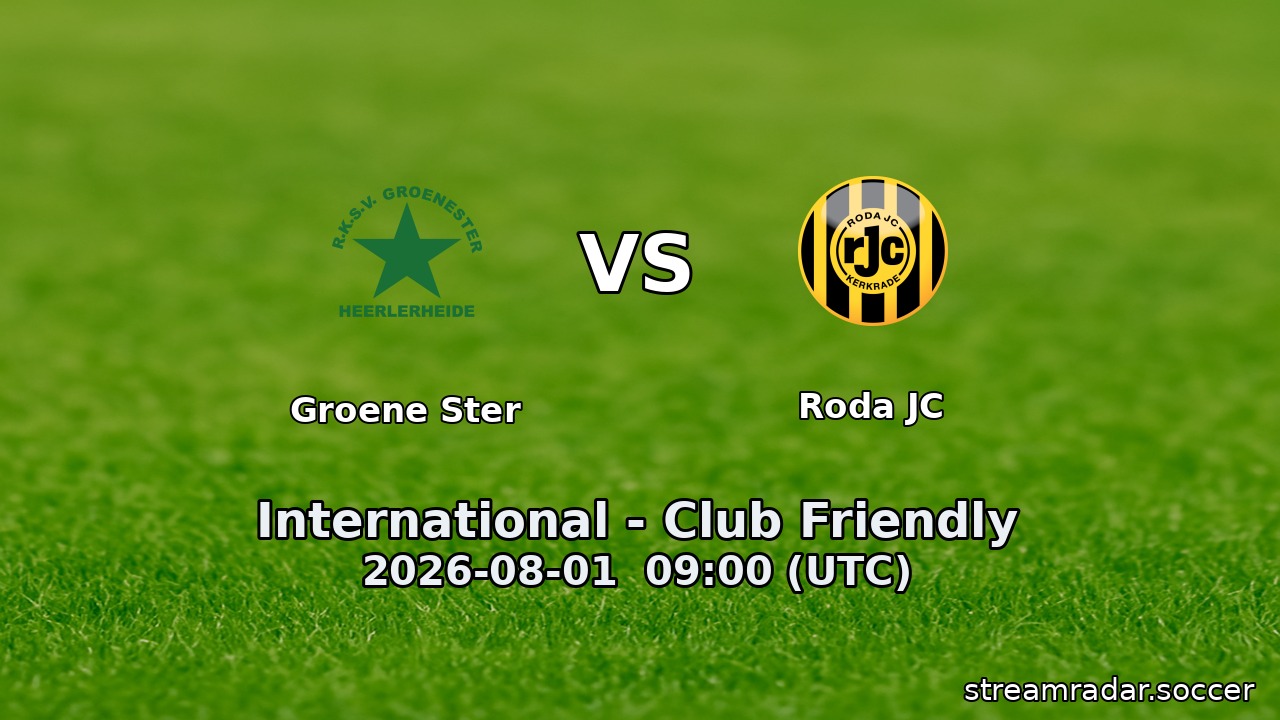 Groene Ster vs Roda JC
