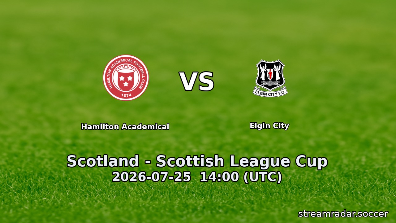 Hamilton Academical vs Elgin City